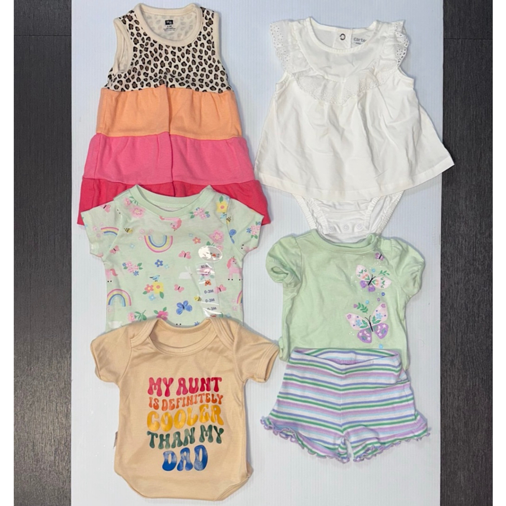 Lot of 6 Baby Girl Mixed Brands Mostly 0-3 Months 1 Size 68 Bundle Multi-color - Picture 14 of 14